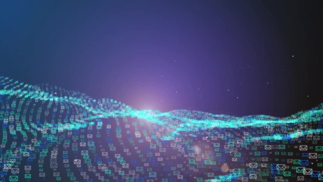 Seamless loop background flying mails