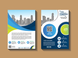 Poster brochure flyer design template vector, Leaflet cover presentation abstract geometric background, layout in A4 size