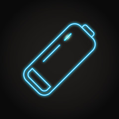 Low battery icon in neon line style