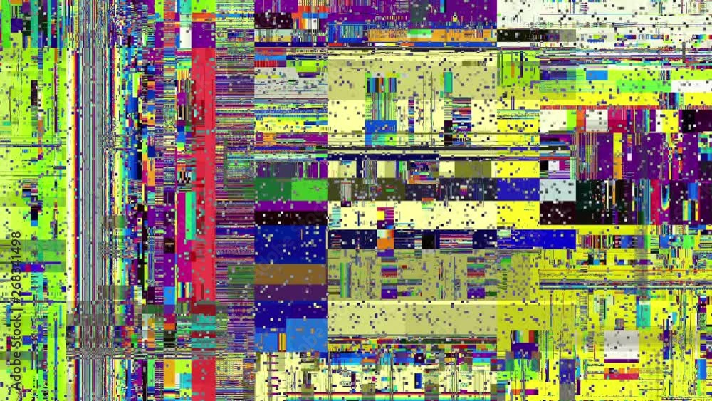 Aufkleber Abstract fast flickering texture with noise artifacts codec. Looping video interference footage. Imitation of a Datamoshing video.