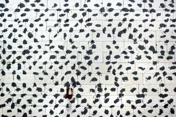 Thermal insulation panels on a wall. Abstract construction background.