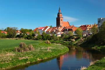 View of Sepopol town in Bartoszyce County, Warmian-Masurian Voivodeship, Poland. Before 1945 it was part of Germany (East Prussia).