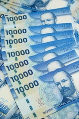Chilean peso bills - background
