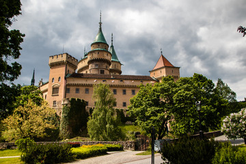 Bojnice medieval castle, UNESCO heritage in Slovakia. Romantic castle with gothic and Renaissance elements built in 12th century.