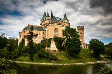Fototapeta premium Bojnice medieval castle, UNESCO heritage in Slovakia. Romantic castle with gothic and Renaissance elements built in 12th century.