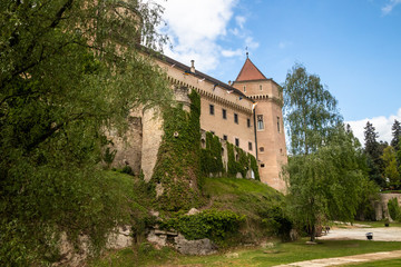 Fototapeta na wymiar Bojnice medieval castle, UNESCO heritage in Slovakia. Romantic castle with gothic and Renaissance elements built in 12th century.