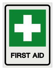 Obraz premium First Aid Symbol Sign, Vector Illustration, Isolated On White Background Label .EPS10