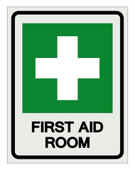 Obraz premium First Aid Room Symbol Sign, Vector Illustration, Isolated On White Background Label .EPS10