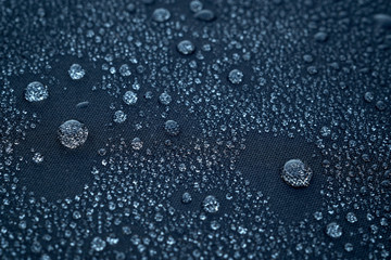 water drops on the fabric surface macro photo