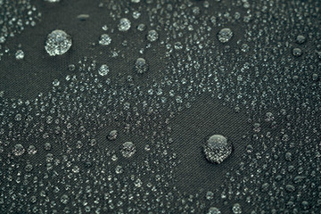 water drops on the fabric surface macro photo