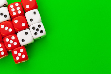 Sport dice on green background