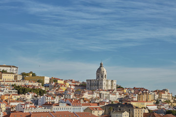 Fototapeta na wymiar View of national pantheon and cityline of Alfama in Lisbon, Portugal.