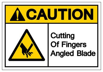 Caution Cutting Of Fingers Angled Blade Symbol Sign, Vector Illustration, Isolate On White Background Label .EPS10