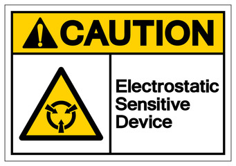 Caution Electrostatic Sensitive Device (ESD) Symbol Sign, Vector Illustration, Isolate On White Background Label .EPS10