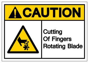 Caution Cutting of Fingers Rotating Blade Symbol Sign, Vector Illustration, Isolate On White Background Label .EPS10