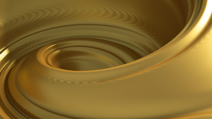 Fototapeta premium Spiral splash caramel. 3d illustration, 3d rendering.