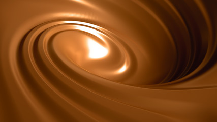 Fototapeta na wymiar Spiral splash caramel. 3d illustration, 3d rendering.
