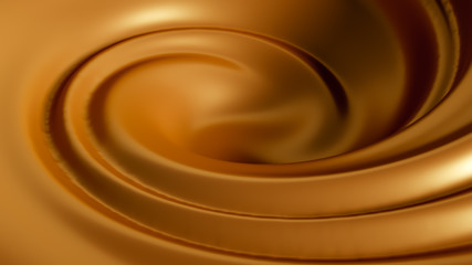 Spiral splash caramel. 3d illustration, 3d rendering.