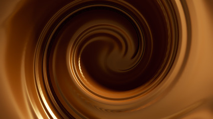 Spiral splash caramel. 3d illustration, 3d rendering.