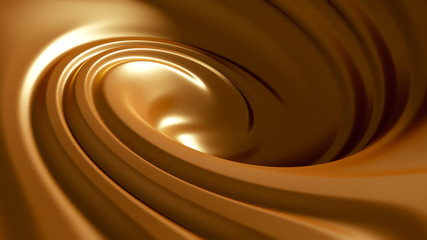Spiral splash caramel. 3d illustration, 3d rendering.