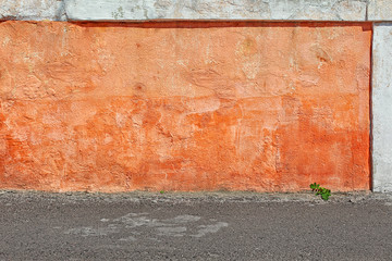 Grunge aged texture street urban background Old concrete wall orange saver model shooting
