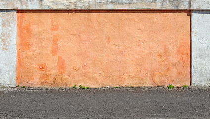Grunge aged texture street urban background Old concrete wall orange saver model shooting