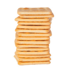 crackers pile on white background