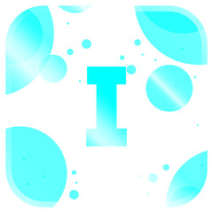 Blue icon font badge art gradient shadow numbers ampersand round design letters icons reflect