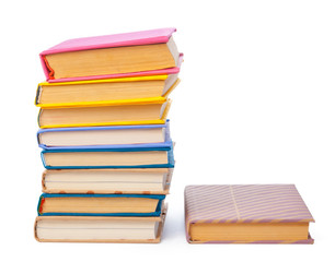 pile of books isolated on white background