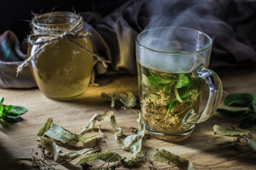 tea h mint linden and honey, medicinal soothing teas