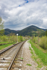 tourism and travel, railway to the mountains, landscape, mountains