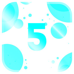 Blue icon font badge art gradient shadow numbers ampersand round design letters icons reflect