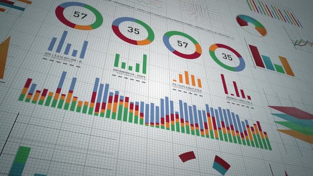 Business Statistics, Market Data And Infographics Layout Pack/ 4k animation of a set of design business and market data analysis and reports, with infographics, bar stats, charts and diagrams