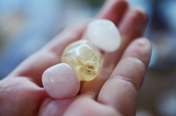 Positivity Crystals, Mindfulness. Tumbled Crystal Bundle: Rose Quartz, Citrine, and Milky Quartz....