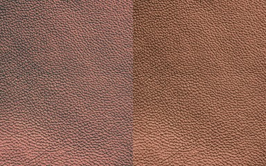 The texture of genuine leather. Brown background.  The structure of the leather material brown shades.