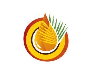 Modern Palm Oil Industry Logo In White Isolated Background