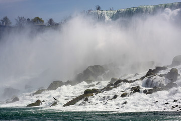waves breaking on the rocks