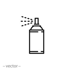 paint aerosol can icon, airbrush, spray paint line sign on white background - editable stroke vector illustration eps10 - obrazy, fototapety, plakaty