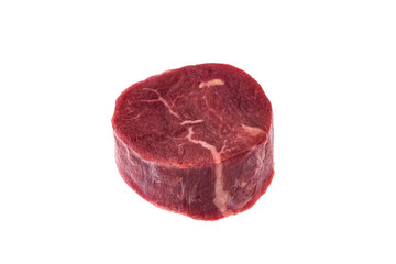 raw beef isolated on white background