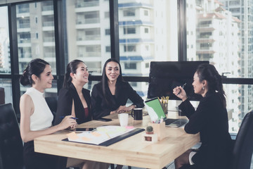 Successful business group celebrating at the meeting room.Business,people,success and winning concept