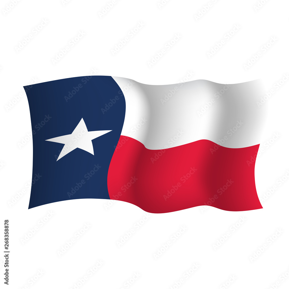 Wall mural texas state waving flag. vector illustration