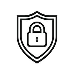 Secure internet icon. Protective shield sign digital security with the image of a padlock. Symbol security protection web. Vector illustration.	