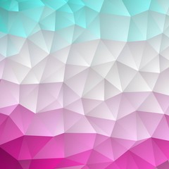 Bright colored triangular background. pink, white, blue. polygonal style. eps 10