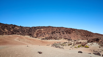 Mars like landscape of Mount Teide in Teide National Park, Tenerife, Spain.