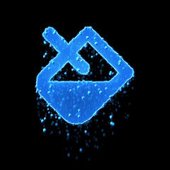 Wet symbol fill is blue. Water dripping