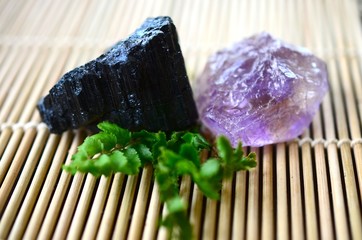 Premium Quality Chunky Ametrine & Natural Black Tourmaline Set! Amethyst and Citrine mixed Healing...