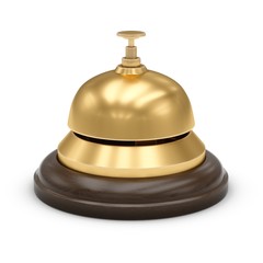 3D Rendering Reception bell isolated on white