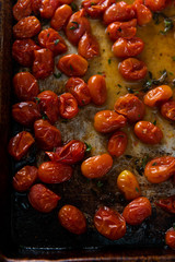 Organic Cherry Tomatoes Oven Roasted with Fresh Herbs and Pepper