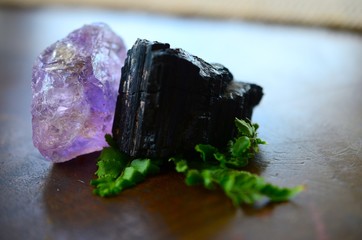 Premium Quality Chunky Ametrine & Natural Black Tourmaline Set! Amethyst and Citrine mixed Healing...