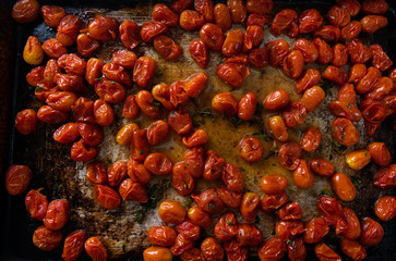 Organic Cherry Tomatoes Oven Roasted with Fresh Herbs and Pepper